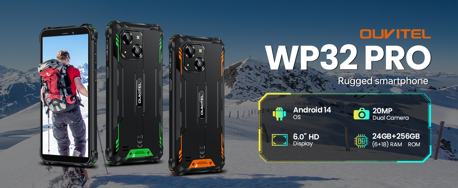 OUKITEL WP32 Pro 24GB+256GB Android 14 WP32 Oukitel OUKITEL SIM